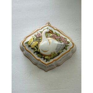 1986 Goose Butterfly Le Cordon Bleu Kitchen Mold Franklin Mint Porcelain Cottage
